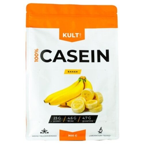 Казеиновый протеин Культлаб Casein bag, 900 гр, Банан