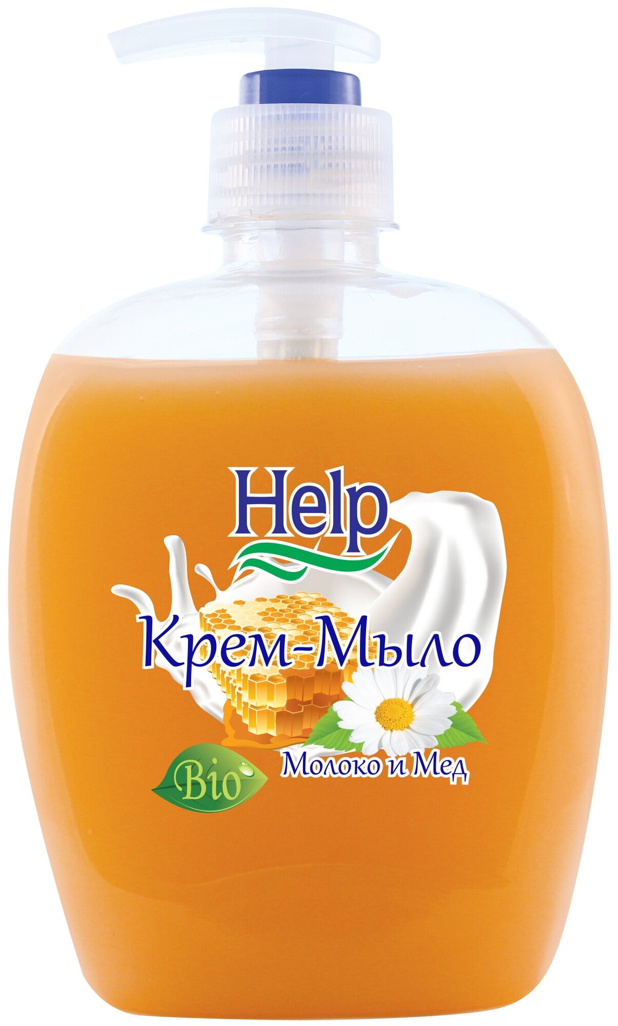 Help Крем-мыло Молоко и мед, 500 мл