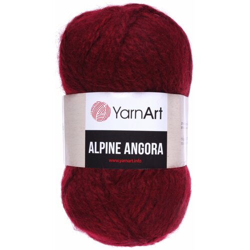 Пряжа Yarnart Alpine angora бордовый (341), 20%шерсть/80% акрил, 150м, 150г, 2шт