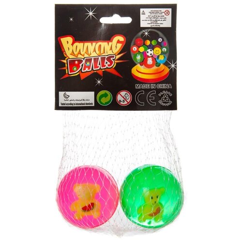 фото Мячик-попрыгунчик 4 см полупрозрачный, набор 2 шт, разные виды расцветок junfa 45d junfa toys ltd.