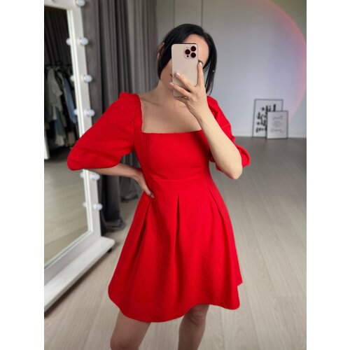 фото Платье dorizori, вискоза, в классическом стиле, мини, размер m, красный