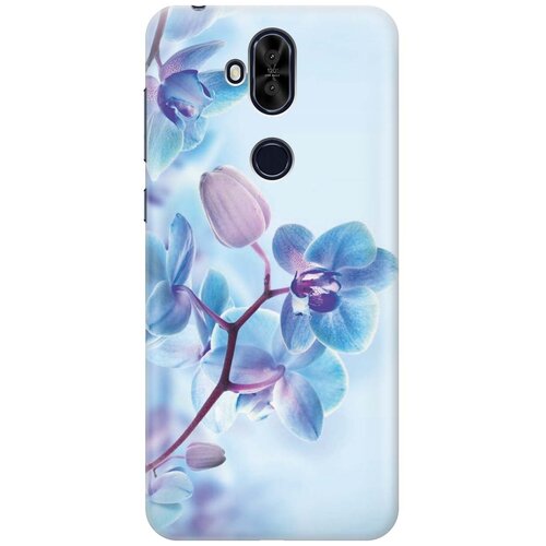 фото Cиликоновый чехол на asus zenfone 5q / 5 lite zc600kl / асус зенфон 5 кью / 5 лайт с принтом "синий цветок на синем" gosso