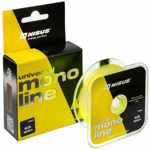 фото Леска nisus monoline 0,50мм 100м f. yellow nylon n-mfy-050-100