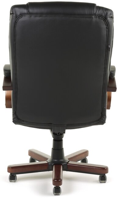 Кресло руководителя БЮРОКРАТ T-9925WALNUT, на колесиках, кожа, черный [t-9925walnut/black] - фото №6