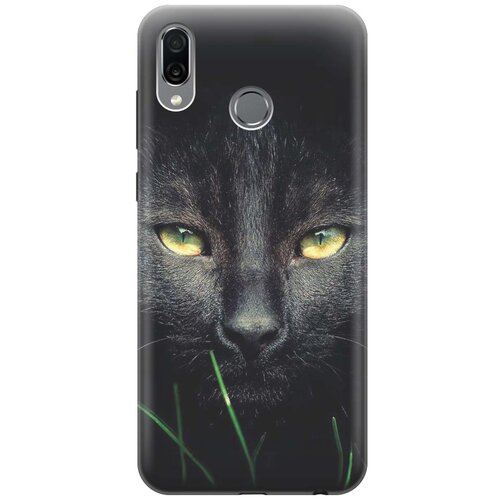 фото Cиликоновый чехол на honor play / хонор плей с принтом "кошка в темноте" gosso