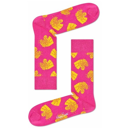 Носки Happy Socks, 2 пары, 2 уп., размер 36-40, черный, мультиколор, розовый