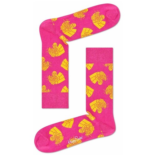 фото Носки happy socks, 2 пары, 2 уп., размер 36-40, розовый, черный, мультиколор