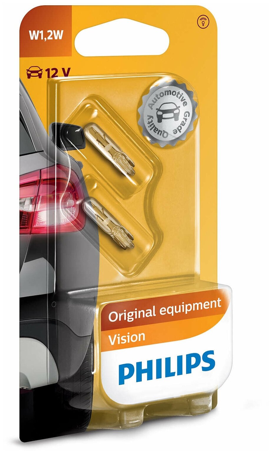 Лампа автомобильная накаливания Philips Vision 12516B2 W12W 12W W2x4.6d