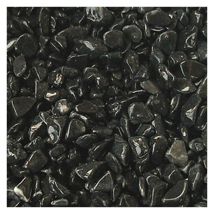 Галька полуокатанная черная (Грунт) 4-6 мм, 5 кг
