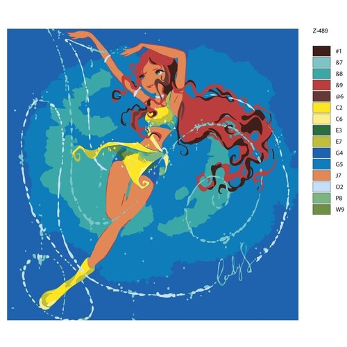 Картина по номерам Z-489 Винкс. Лейла 40x40 картина по номерам z 488 винкс блум 40x40