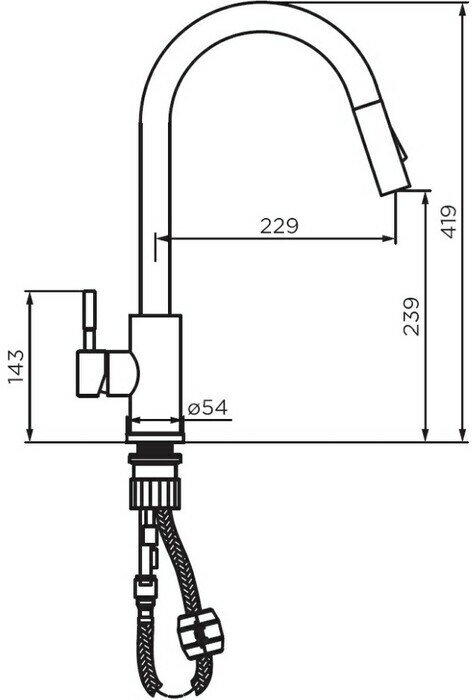 Смеситель для кухни Dorff Logic D3007533 с выдвижным изливом, белый - фотография № 8