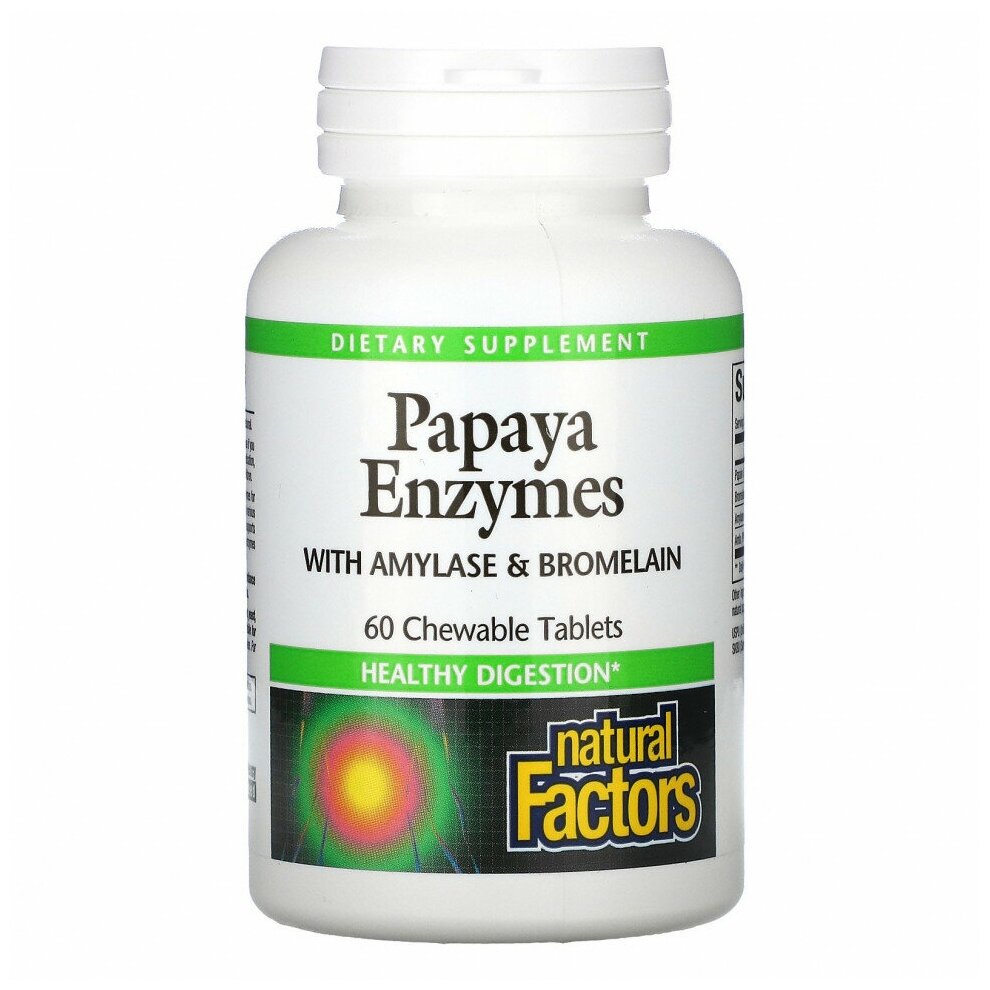 Natural Factors Papaya Enzymes 60 жевательных таблеток