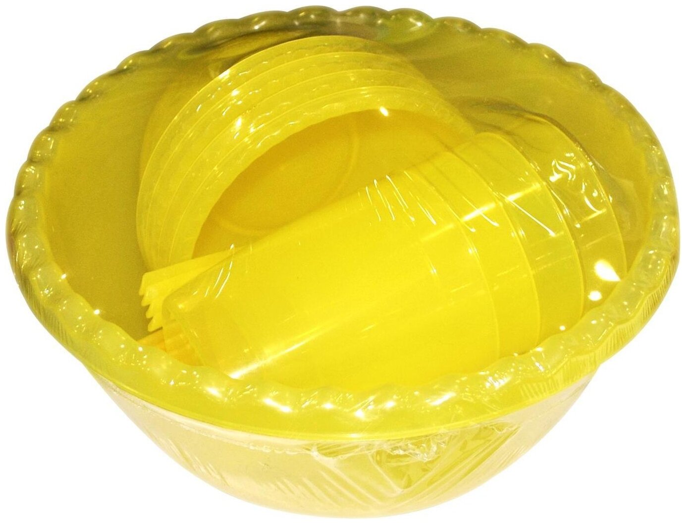 Набор для пикника "Фазенда" на 4 персоны желтый прозрачный