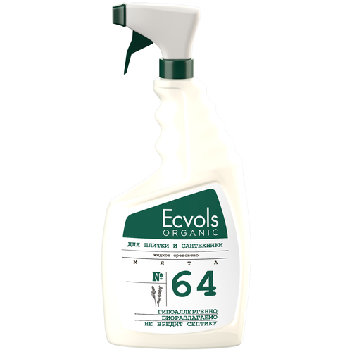 Жидкое средство для чистки сантехники и плитки Ecvols №64 с эфирными маслами (мята), 750 мл