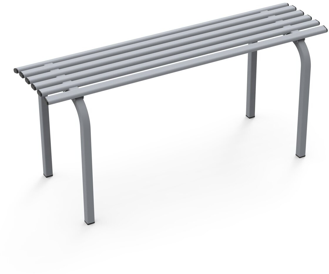Разборная садовая скамейка без спинки ARRIVO AR2010,100*34см, высотой 45см, серая, металлическая/для дачи, парка, частного дома