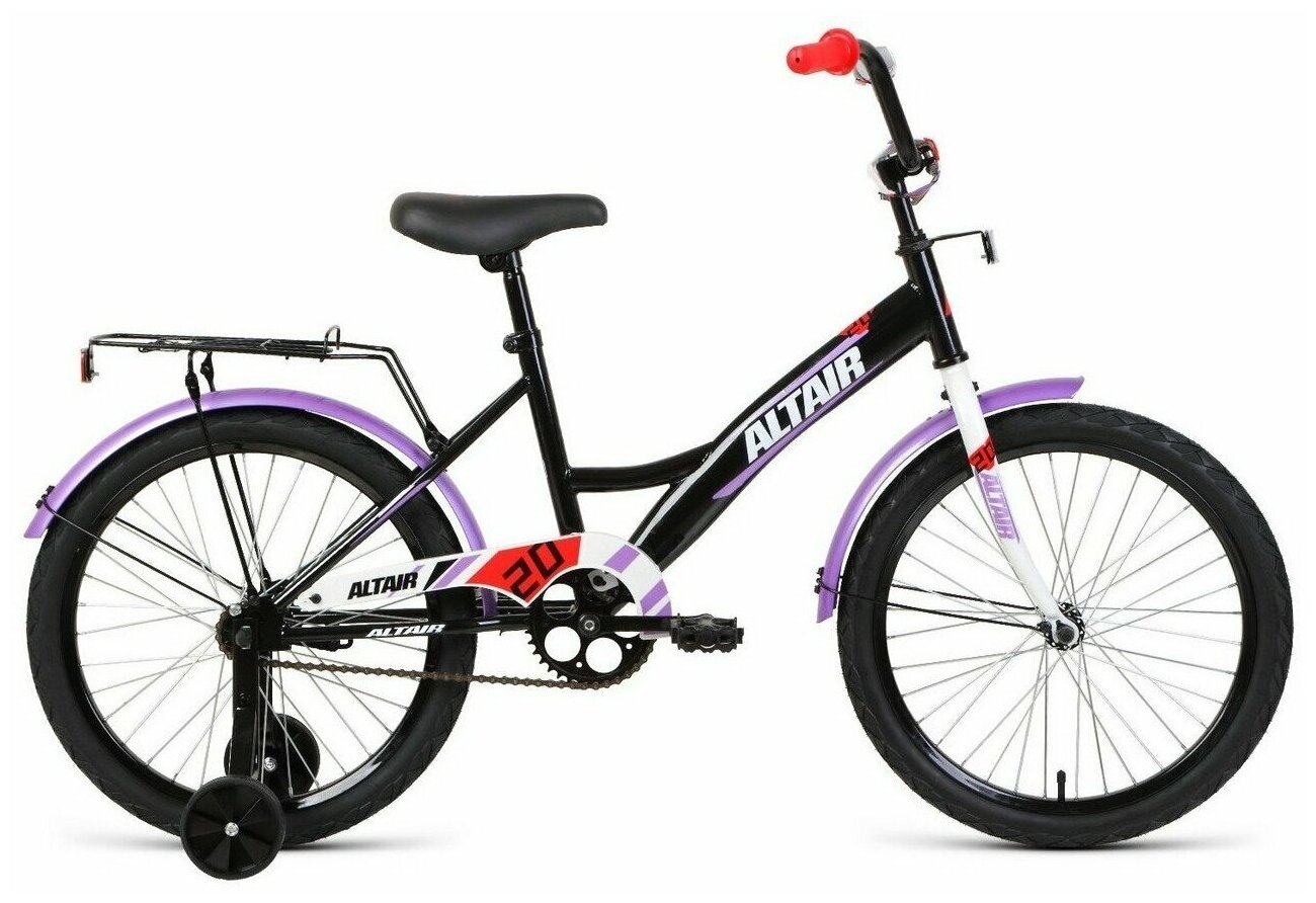 Велосипед ALTAIR KIDS 20 (20" 1 ск. рост. 13") 2022, черный/белый, IBK22AL20039