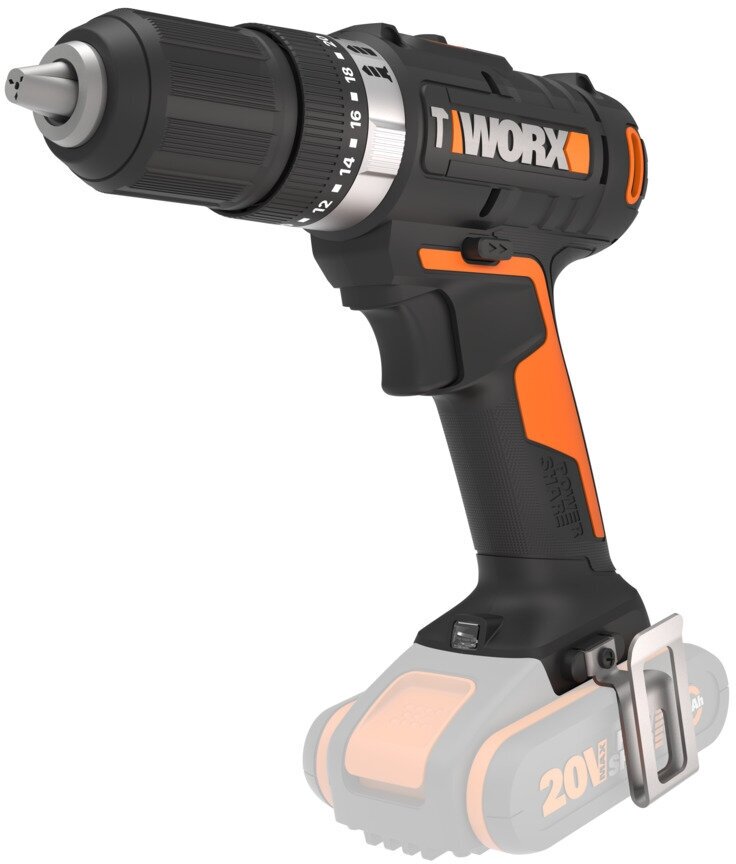 Дрель-шуруповерт ударная аккумуляторная WORX WX370.9, 50Нм, 20В, без АКБ и ЗУ