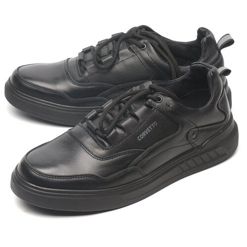 фото Мужские кроссовки corvetto, натуральная кожа , черный, размер 44