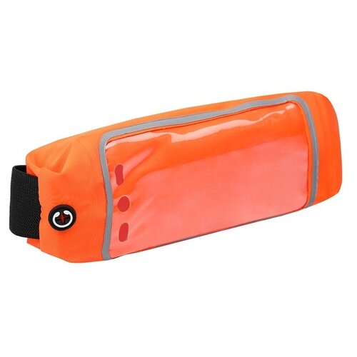 фото Спортивная сумка чехол на пояс luazon, управление телефоном, отсек на молнии, оранжевая luazon home .