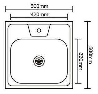 мойка накладная SKL 5050 ECO 0.8/180 1P глянец - фотография № 2