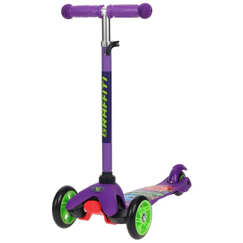 Детский 3-колесный самокат Graffiti Cute Monster, фиолетовый