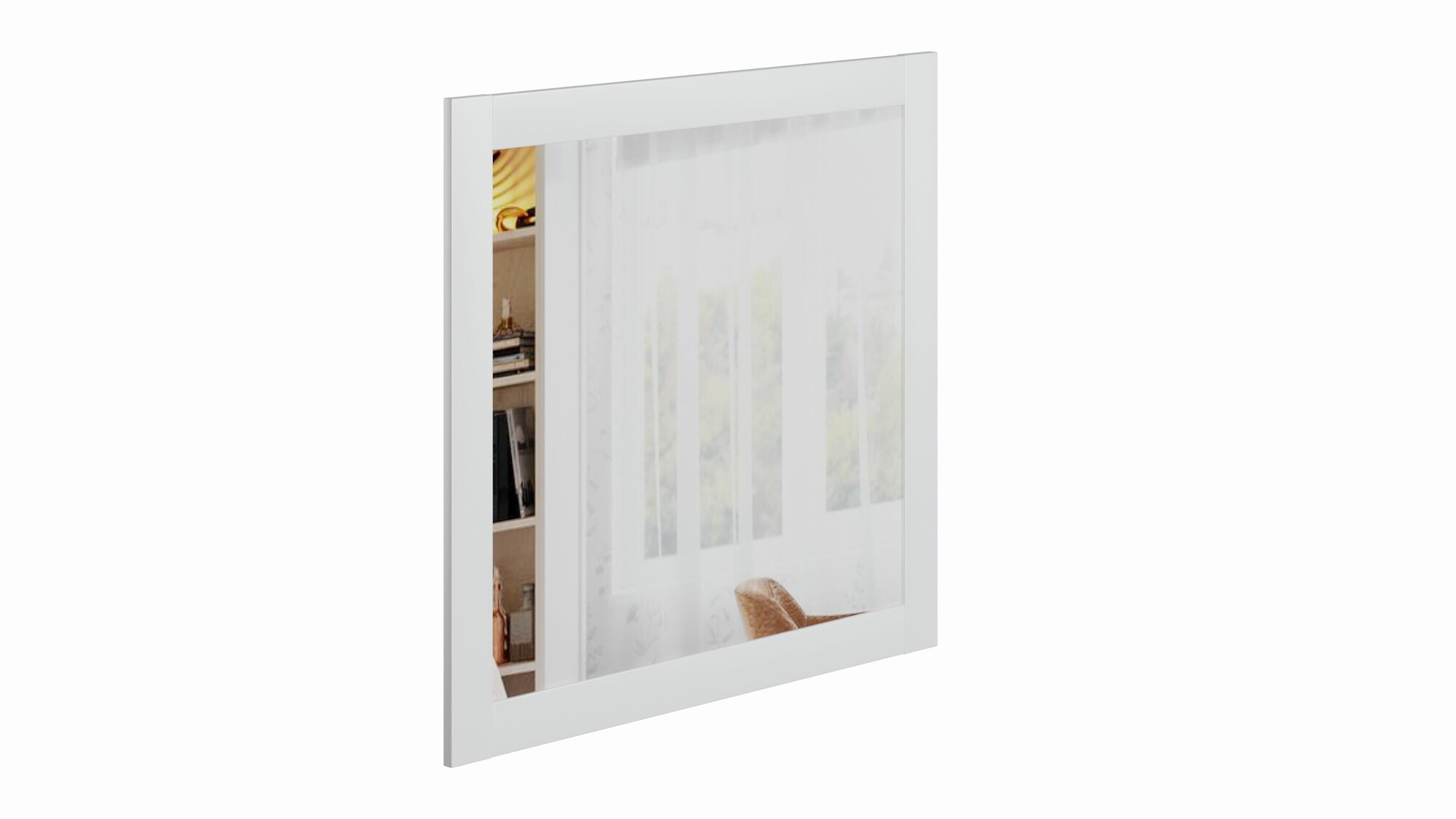Зеркало сириус, квадратное настенное, 78х78х1см, белое, ГУД лакк - фотография № 7
