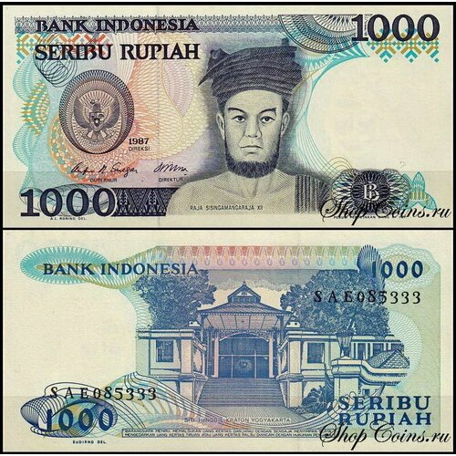 Индонезия 1000 рупий 1987 (UNC Pick 124) индонезия 1000 рупий 2016 unc pick