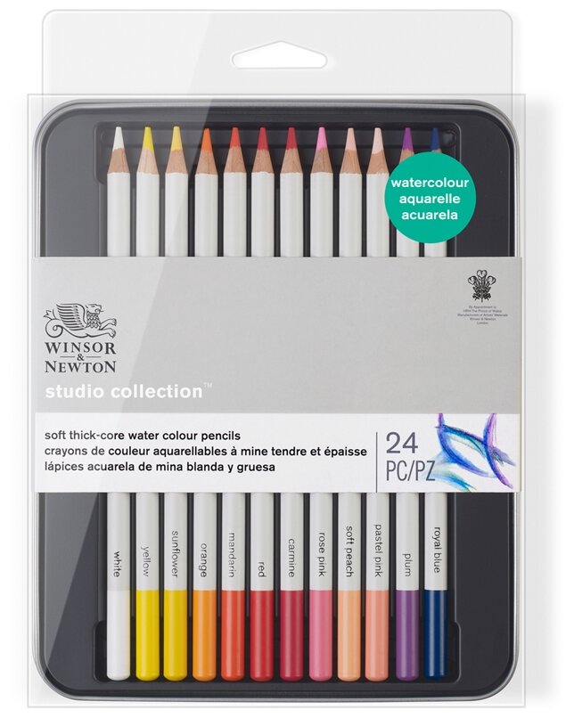 Winsor&Newton Набор акварельных карандашей 24 цвета, мет. коробка