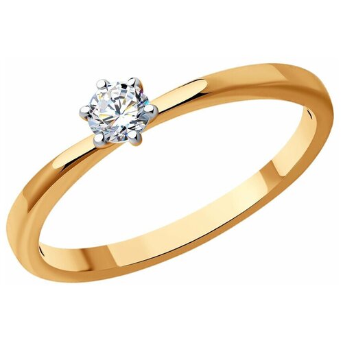 фото Кольцо diamant красное золото, 585 проба, бриллиант, размер 17