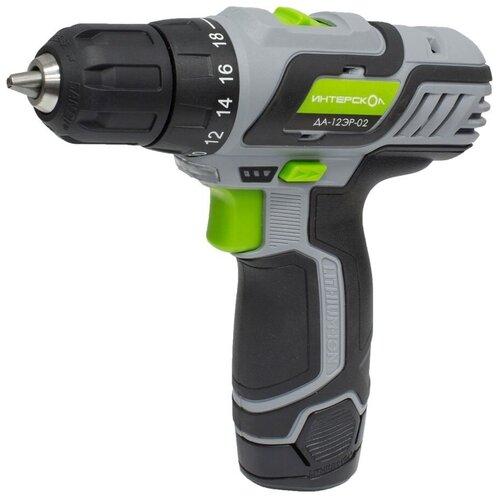 Интерскол Дрель-шуруповерт ИНТЕРСКОЛ ДА-12ЭР-02 акк дрель-шуруп 5340201 Li-ion 2 аккум 15Ач 534000₽
