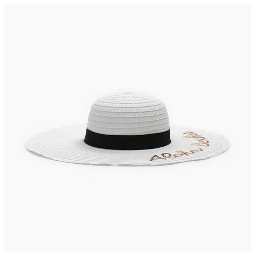 Шляпа MINAKU цвет молочный, р-р 56-58 бейсболка кепка женская плетенная minaku цвет молочный р р 56 58 бейсболка летняя весенняя размер 56 58 белый