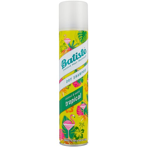 Batiste, Сухой шампунь tropical, с нотками дыни, банана, кокоса, персика, ванили и сандала. 200 мл