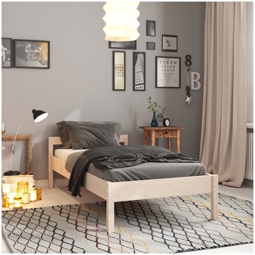 фото Односпальная деревянная кровать hansales 120x200 см для здорового и крепкого сна