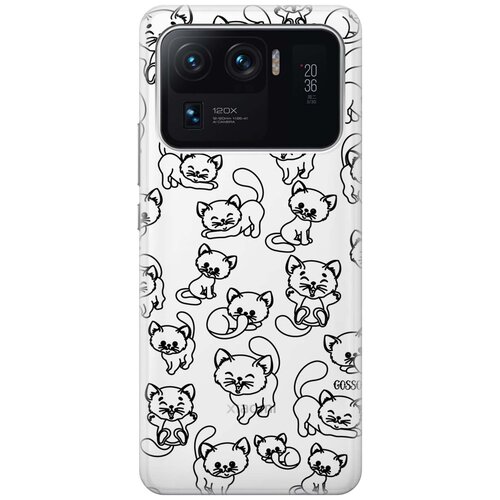 Ультратонкий силиконовый чехол-накладка Transparent для Xiaomi Mi 11 Ultra с 3D принтом Cute Kitties ультратонкий силиконовый чехол накладка transparent для xiaomi redmi note 9t с 3d принтом cute kitties
