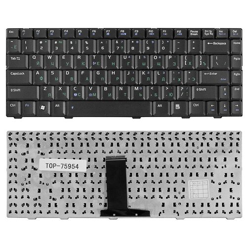 Клавиатура для ноутбука Asus F80 F83 X82 Series Плоский Enter Черная без рамки PN V020462IS1 1518₽