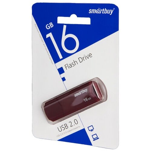 Память Flash USB 16 Gb Smart Buy CLUE Burgundy usb флеш накопитель smart buy clue 16 гб пластик голубой 1 шт