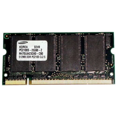 Оперативная память Samsung 512 МБ DDR 266 МГц SODIMM CL2.5 M470L6423CK0-CB0 оперативная память samsung 512 мб ddr 266 мгц sodimm cl2 5 m470l6423dn0 cb0