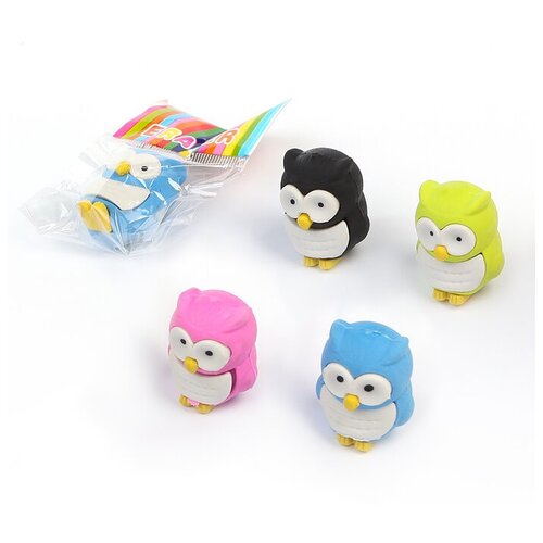 Ластик фигурный Сова в блистере микс штрихкод на штуке36 шт 1368₽