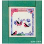 Набор для вышивания Розовые птицы 14*16см, Acufactum Ute Menze, 2310 - изображение