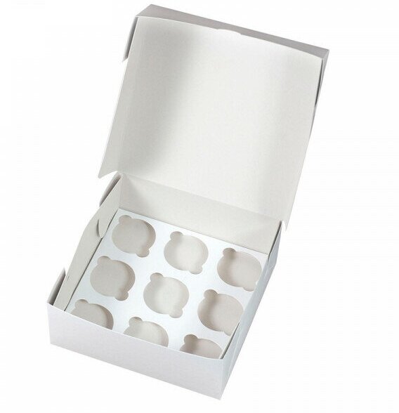 Упаковка для капкейков 9 ячеек Белая