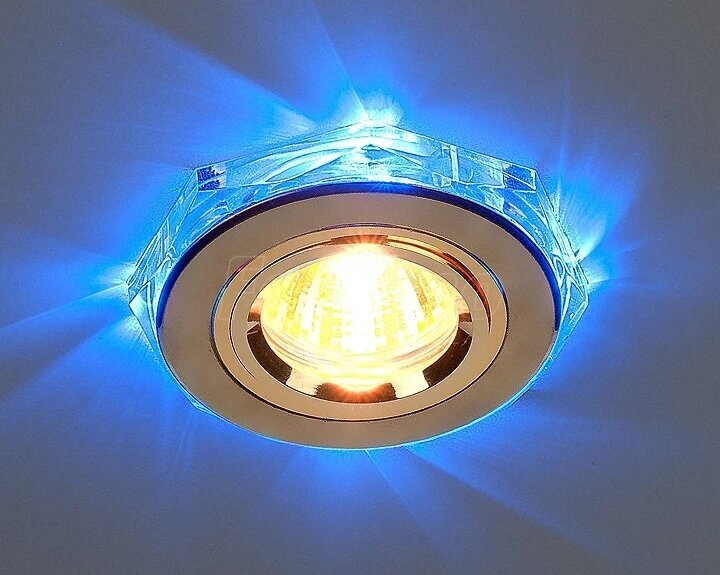 Встраиваемый точечный светильник Elektrostandard 2020/2 GD/LED/BL (золото / синий)