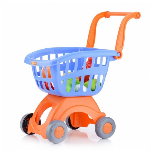 фото Набор полесье тележка для маркета мини + комплект продуктов №14 12 элементов в сеточке полесье