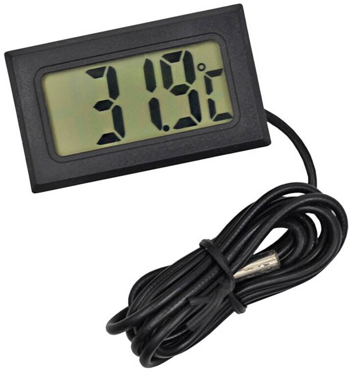 Термометр электронный Linnhill с выносным проводным датчиком / Градусник уличный на батарейках/ Датчик температуры на окно/ Домашняя метеостанция