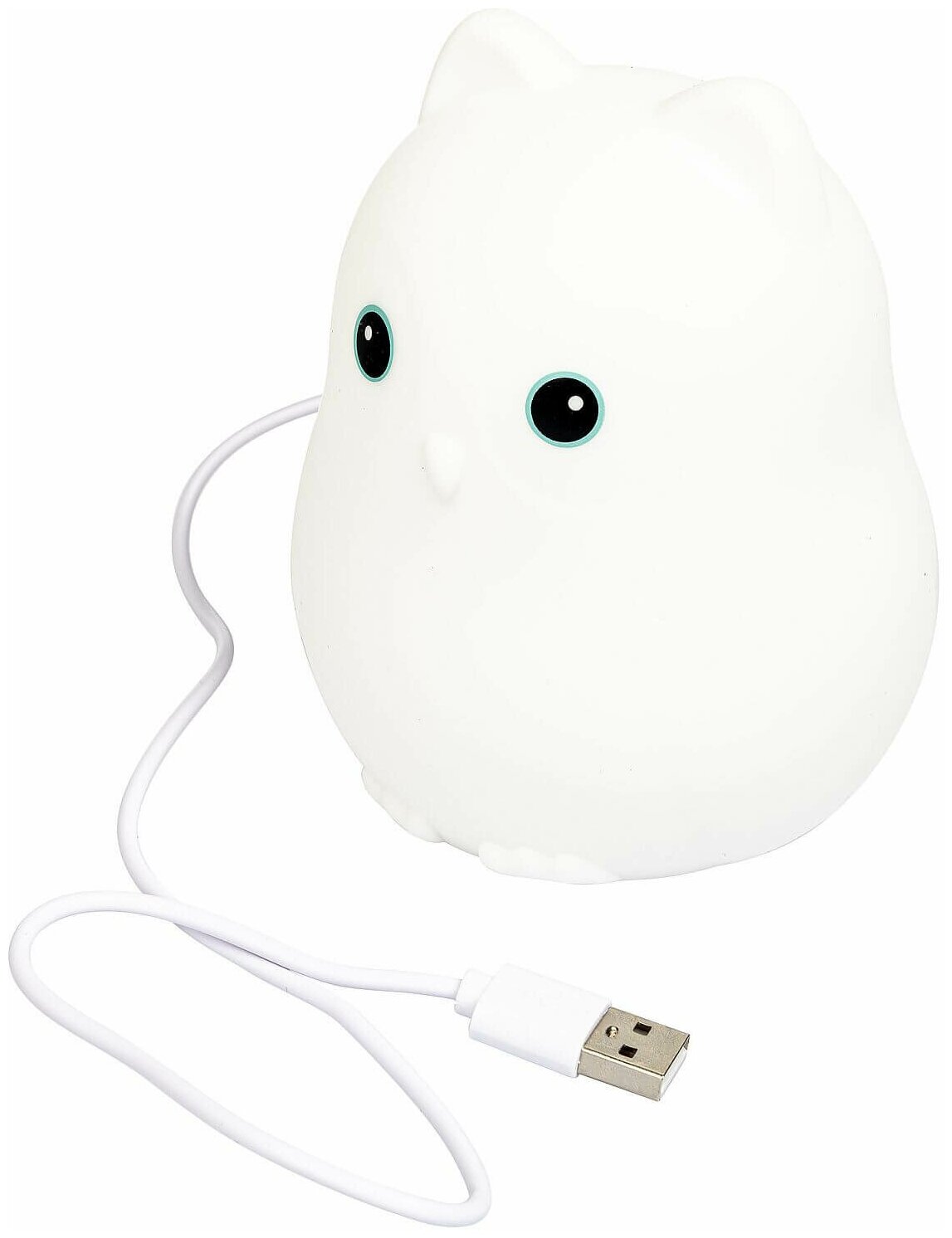 Ночная лампа сова, BONDIBON, силикон, 8 цветов, USB зарядка - фотография № 4