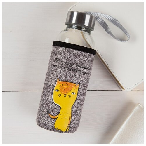 фото Бутылка стекло в чехле "дела идут хорошо", 350мл 3914784 komandor