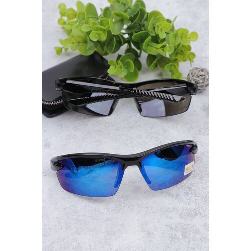 Солнцезащитные очки , авиаторы, оправа: пластик, спортивные, зеркальные, для мужчин, черный