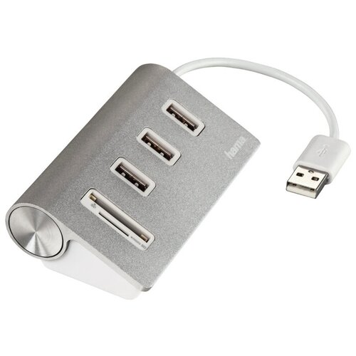 USB-концентратор HAMA Aluminium (00054142) разъемов: 3 серебристый