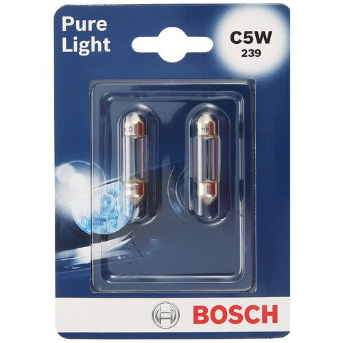 Лампа автомобильная накаливания Bosch Pure Light 1987301004 C5W 5W 2 шт.