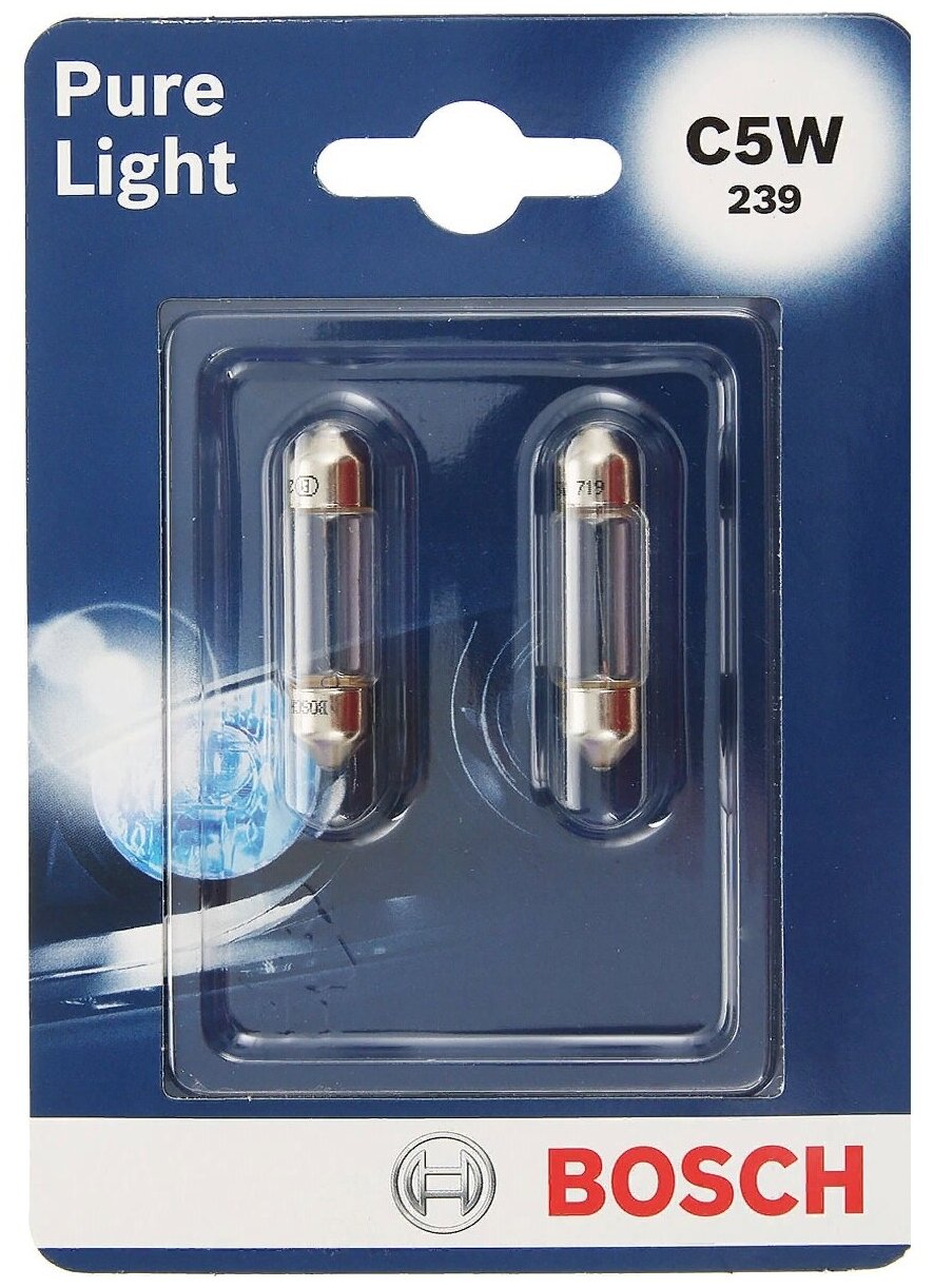 Лампа автомобильная накаливания BOSCH Pure Light 1987301004 C5W 5W SV8.5