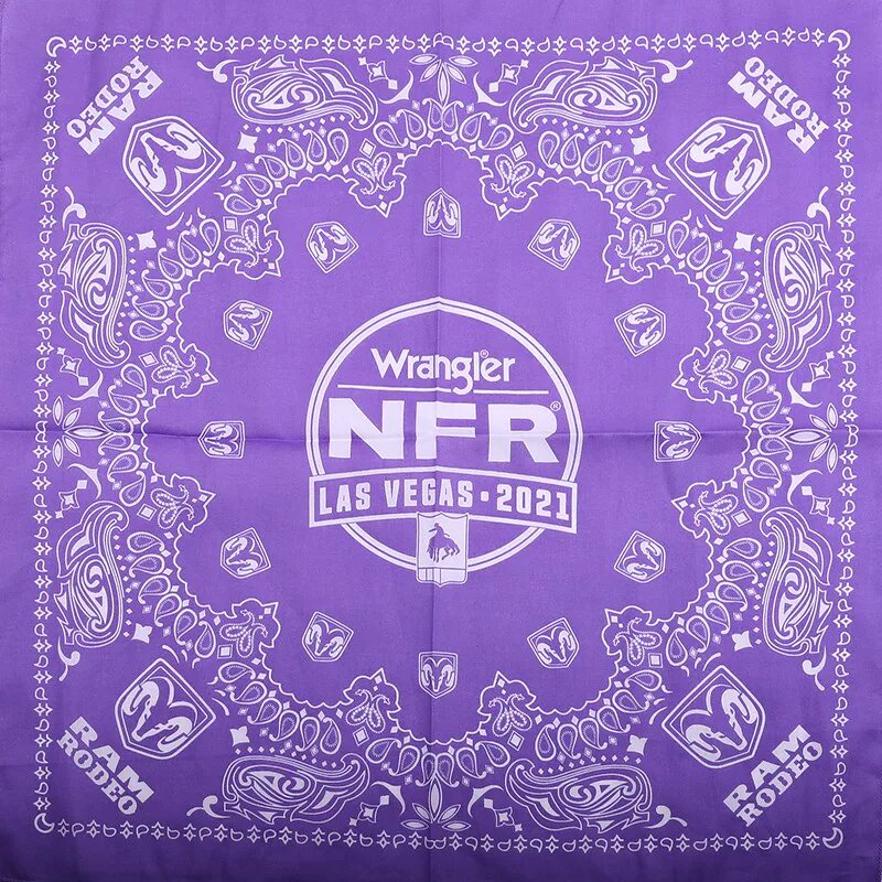Фиолетовая бандана с узором NFR для урбанистических выступлений, закрывающая лицо
